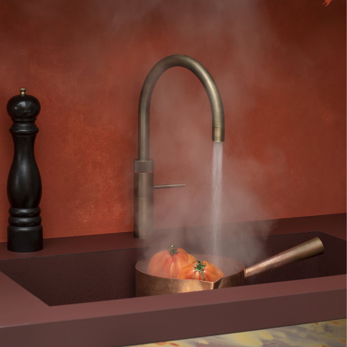 Quooker Classic Fusion Round Boiling Water Tap Patinated Brass