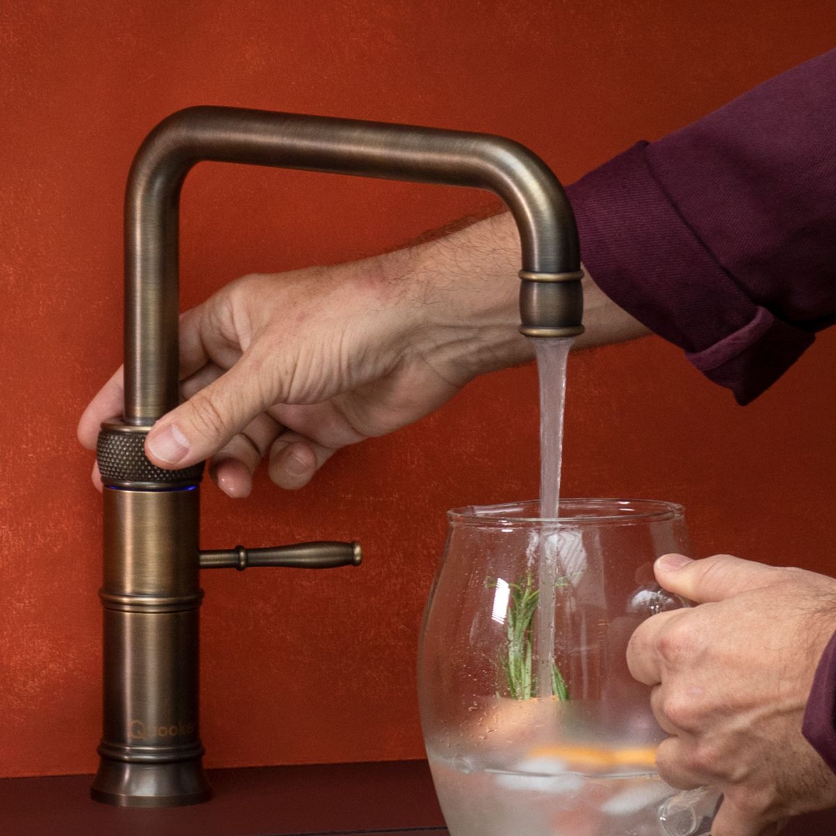 Quooker Classic Fusion Square Boiling Water Tap Patinated Brass