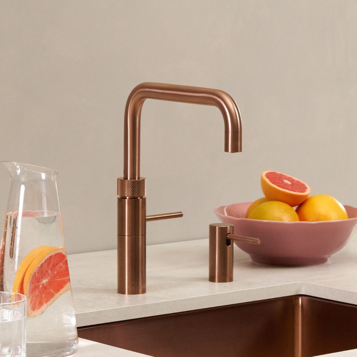 Quooker Fusion Square Boiling Water Tap Rose Copper