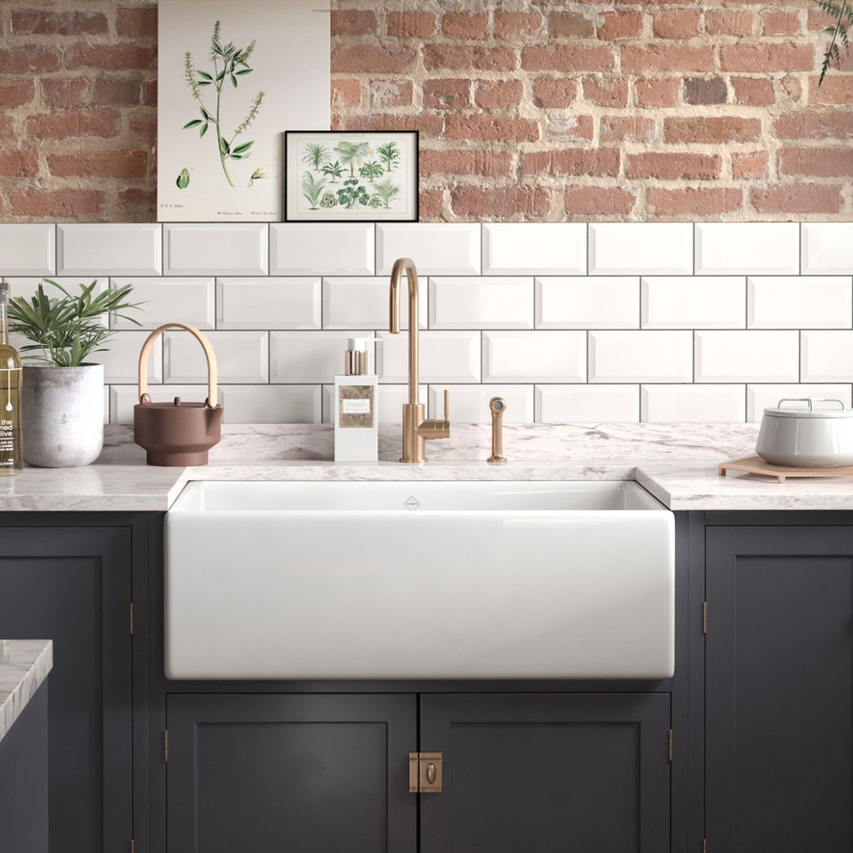 Shaws of Darwen Shaker Single 800 White in stylish kitchen