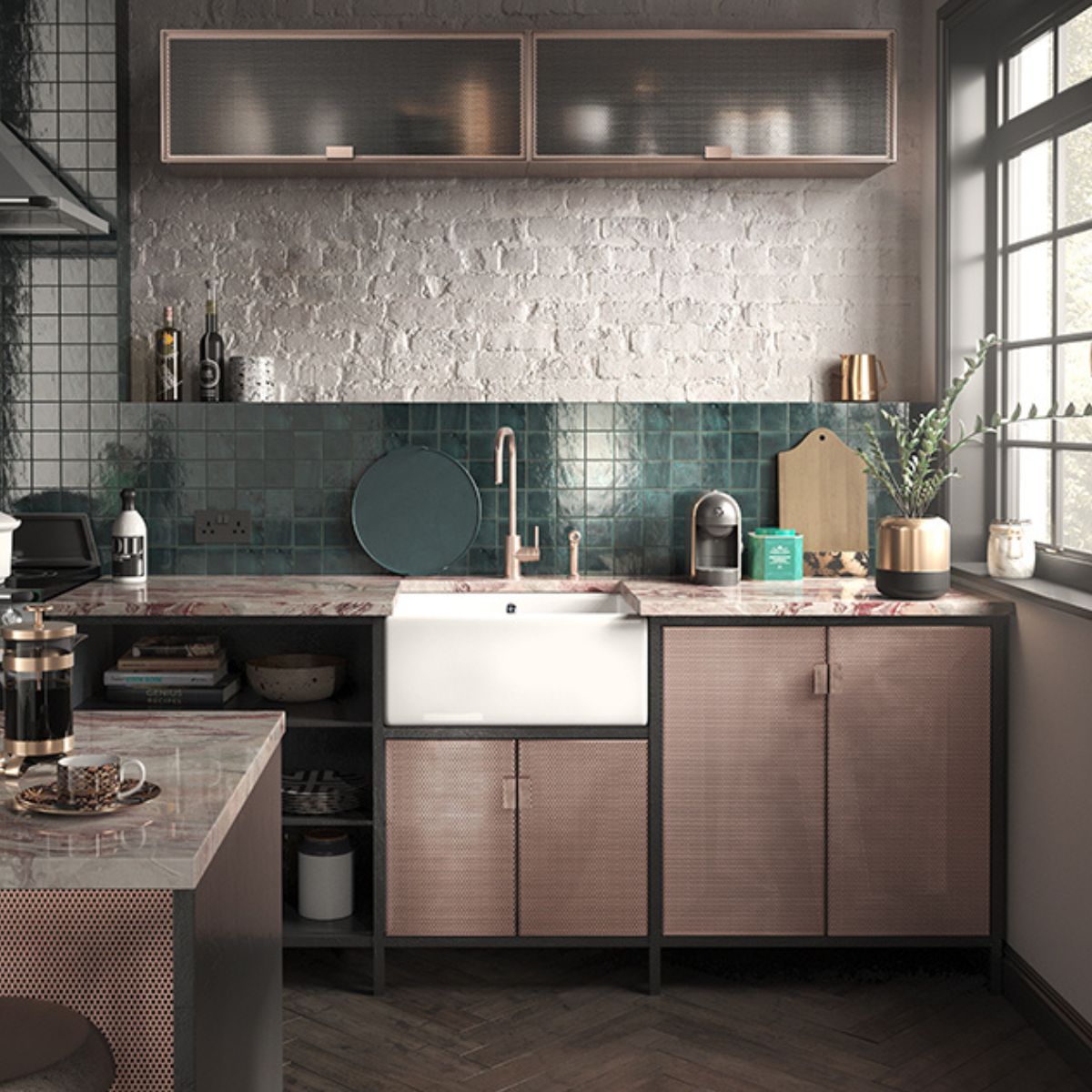 Shaws of Darwen Shaker Single 600 White in stylish kitchen